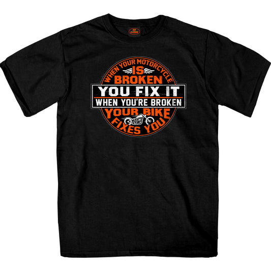 Hot Leathers Your Bike Fixes You Black T-Shirt