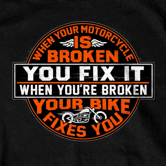 Hot Leathers Your Bike Fixes You Black T-Shirt