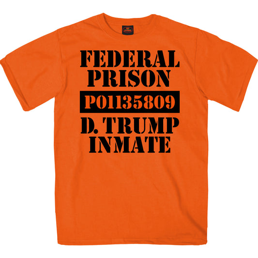 Hot Leathers D Trump Federal Prison Inmate Orange T-Shirt