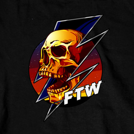 Hot Leathers GMS2530 FTW Skull Mens Black Long Sleeve Shirt