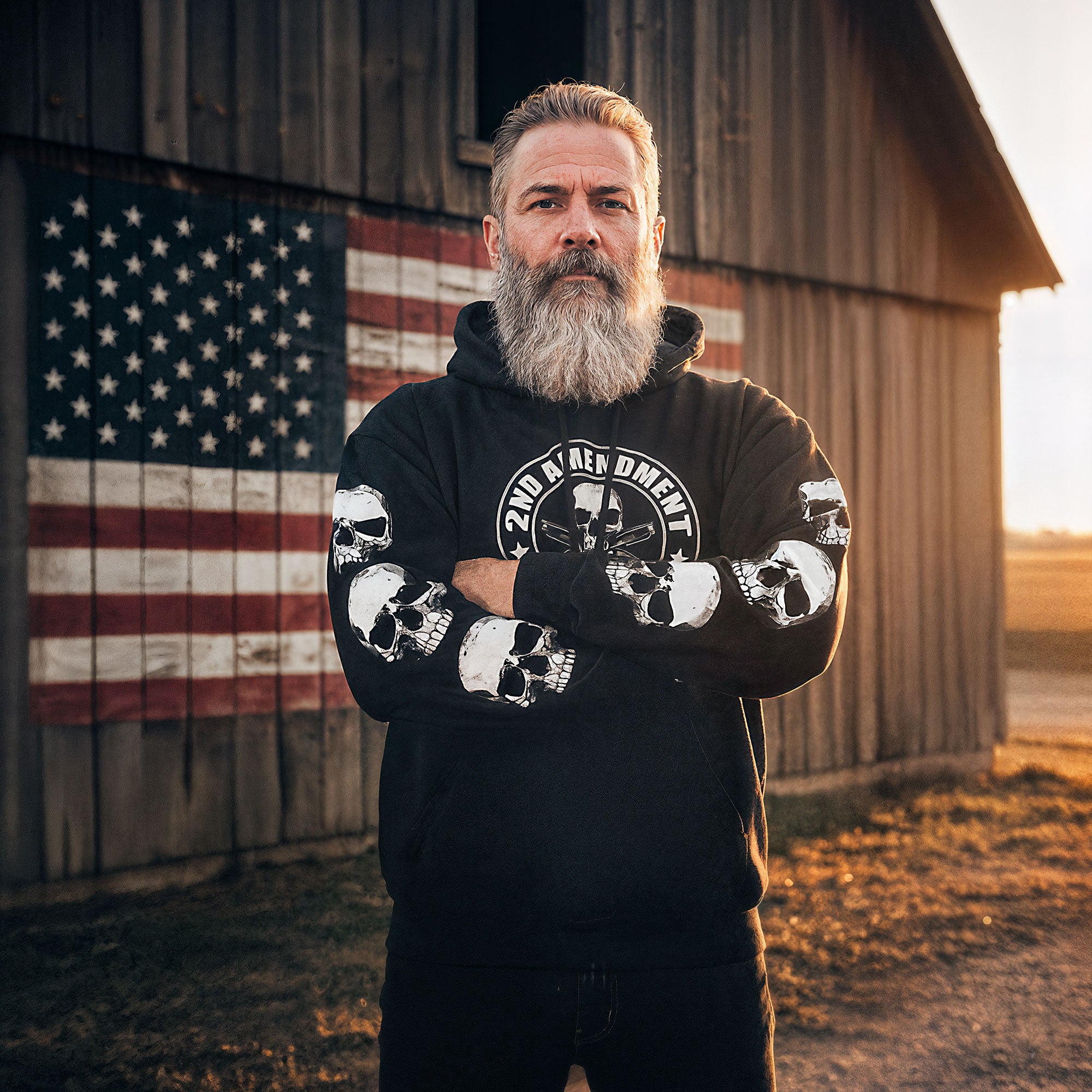 Hot Leathers GMS4200 Men’s ‘2nd Amendment’ Black Hooded Sweatshirt