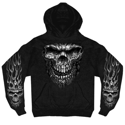 Hot Leathers Shredder Skull Pullover Sweatshirt