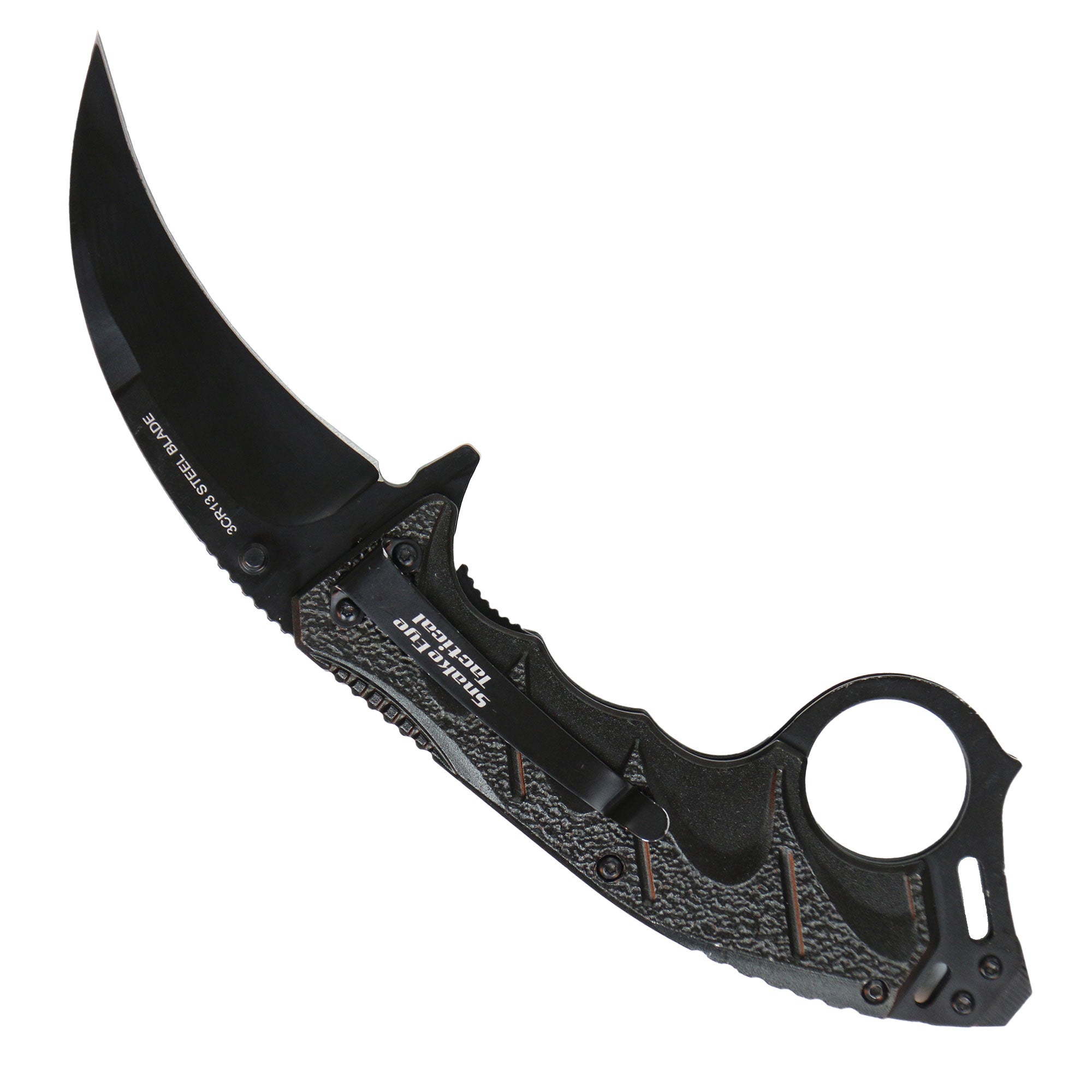 Hot Leathers Black Gravel Knife w/ Clip KNA1140