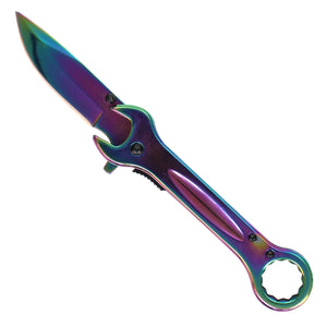 Hot Leathers Rainbow Mirror Wrench Knife KNA1155