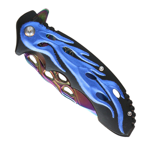 Hot Leathers Blue Flame Mirror Knife KNA1156