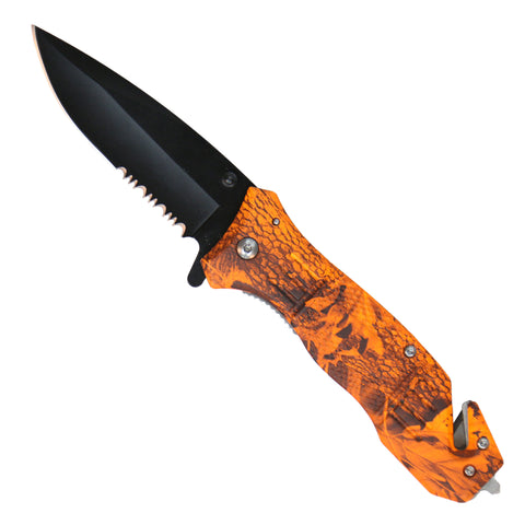 Hot Leathers Orange Wood Grain Camo Knife KNA1163