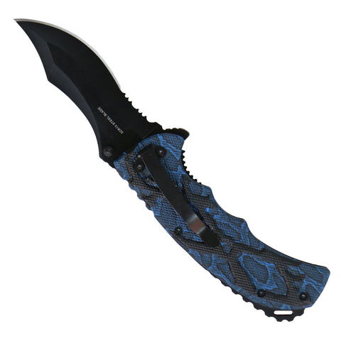 Hot Leathers Black and Blue Snake Skin Knife KNA1173