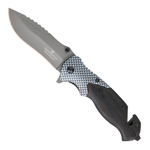 Hot Leathers Checkered w/ Wood Detail Knife KNA1176