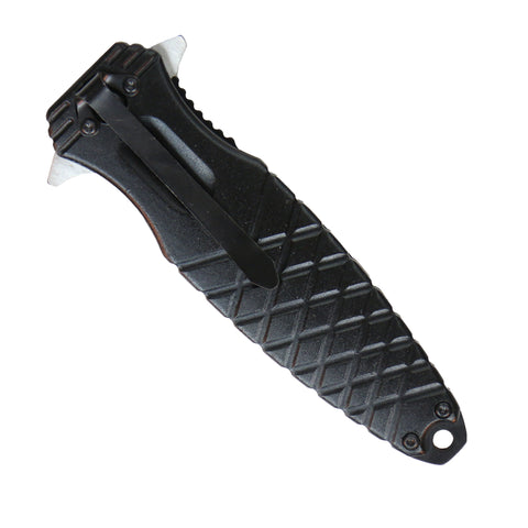 Hot Leathers Black Tactical Knife W/ Clip KNA1179