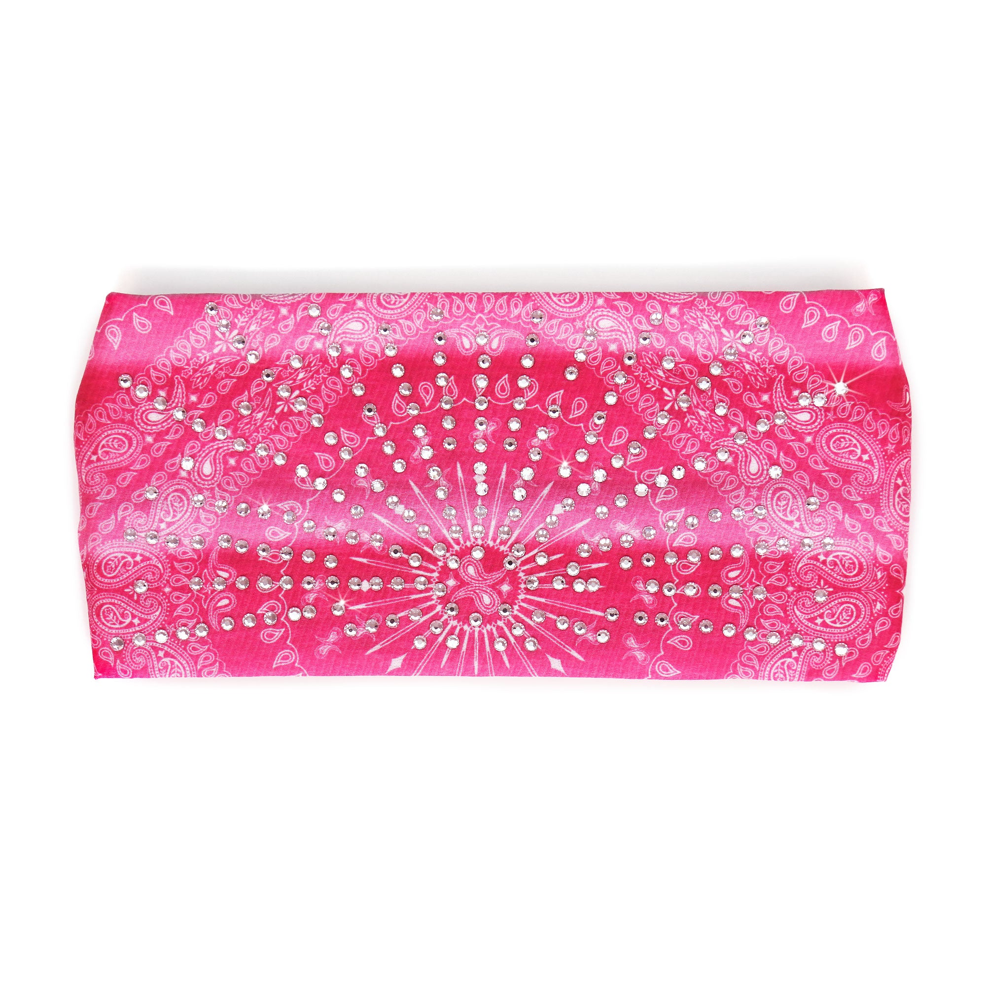 Hot Leathers Bling Bands Pink Bandana Rhinestone Crystal Headband Wraps RWC2005