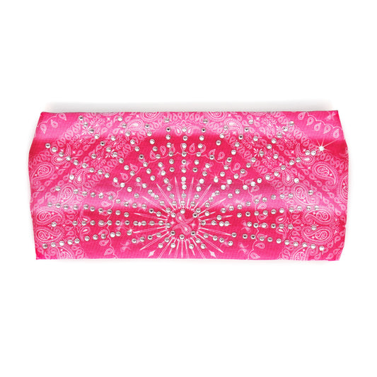 Hot Leathers Bling Bands Pink Bandana Rhinestone Crystal Headband Wraps RWC2005