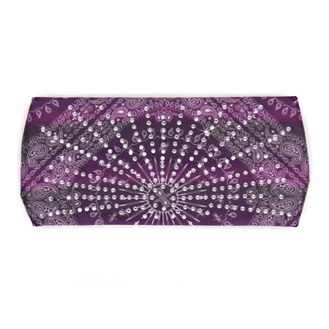 Hot Leathers Bling Bands Purple Bandana Rhinestone Crystal Headband Wraps RWC2006