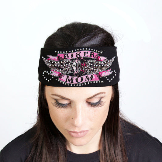 Hot Leathers Bling Bands Biker Mom Rhinestone Crystal Headband Wraps RWC2013