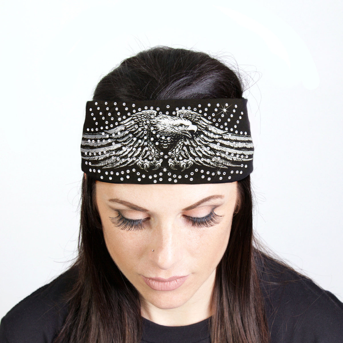 Hot Leathers Bling Bands Downwing Eagle Rhinestone Crystal Headband Wraps RWC2020