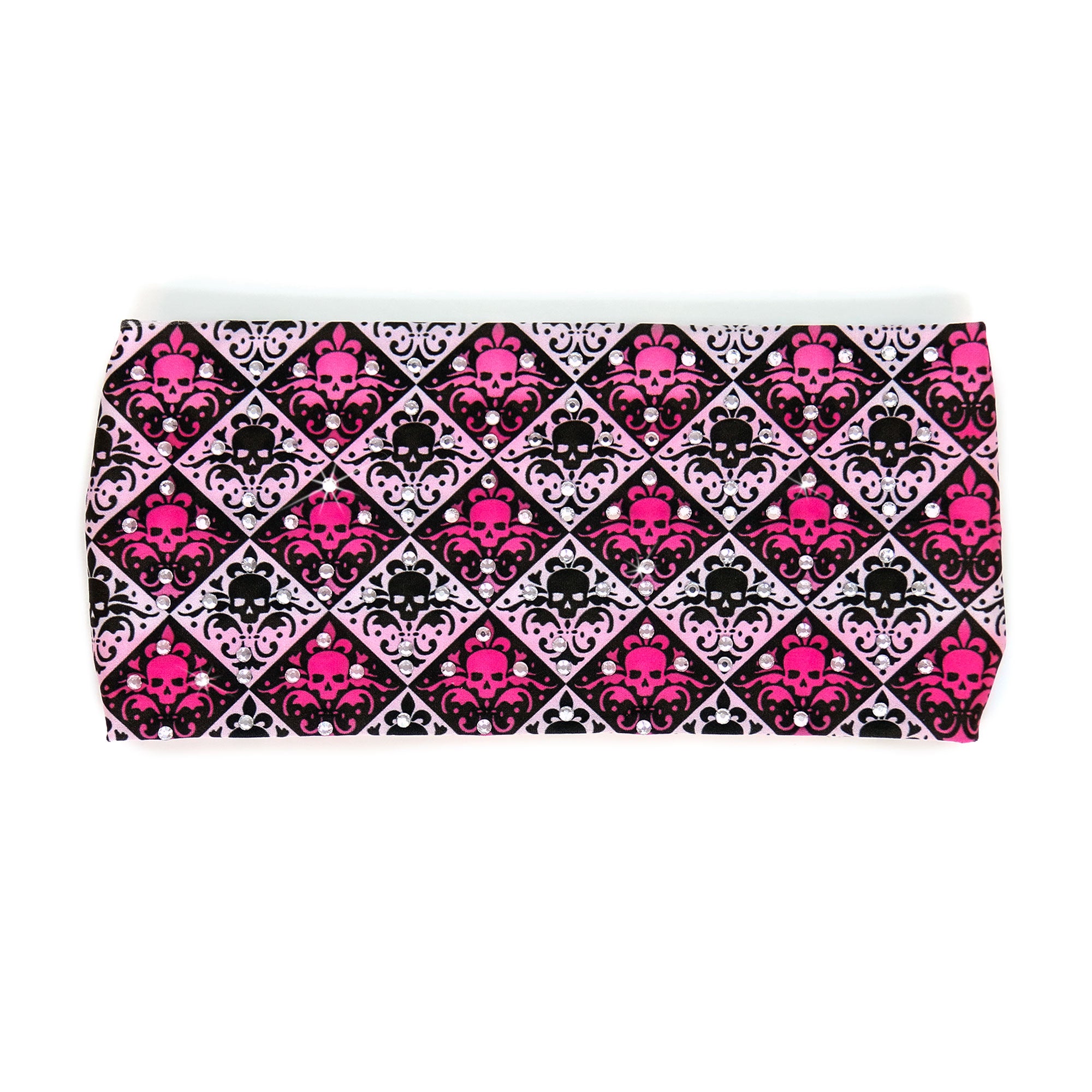 Hot Leathers Bling Bands Fleur De Skull Rhinestone Crystal Headband Wraps RWC2022