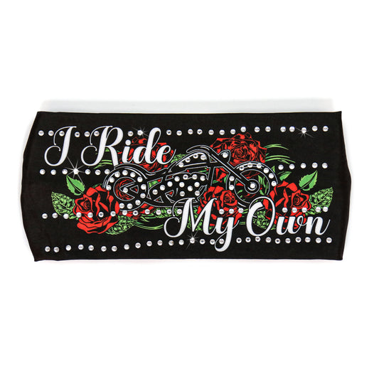 Hot Leathers Bling Bands I Ride My Own Rhinestone Crystal Headband Wraps RWC2028