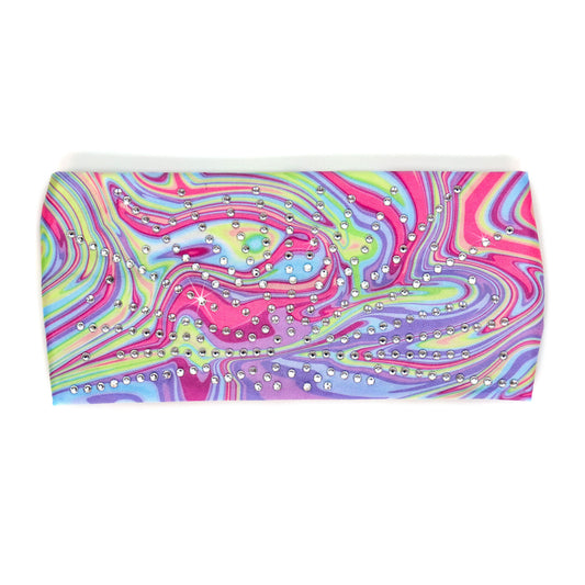 Hot Leathers Bling Bands Rainbow Swirl Rhinestone Crystal Headband Wraps RWC2035