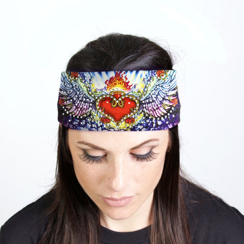 Hot Leathers Bling Bands Sacred Heart Rhinestone Crystal Headband Wraps RWC2039