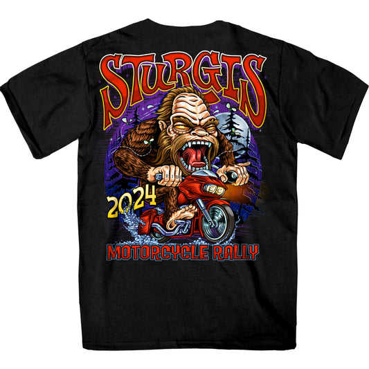 2024 Sturgis Bigfoot Black Motorcycle Rally Tee Shirt SPB1111