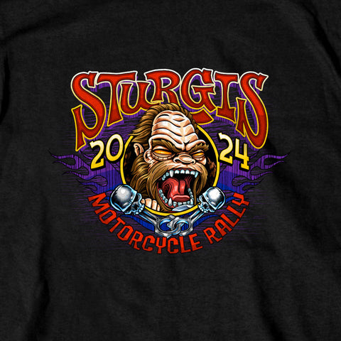 2024 Sturgis Bigfoot Black Motorcycle Rally Tee Shirt SPB1111