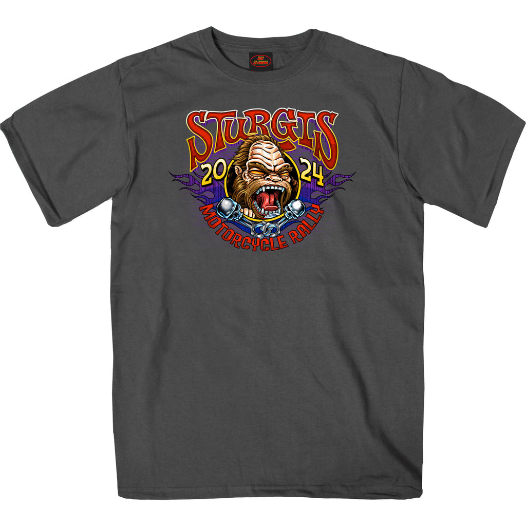 2024 Sturgis Bigfoot Charcoal Motorcycle Rally Tee Shirt SPB1112