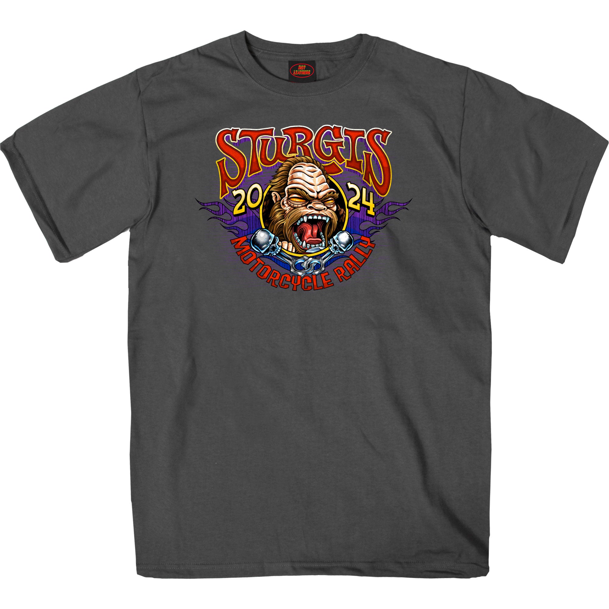 2024 Sturgis Bigfoot Charcoal Motorcycle Rally Tee Shirt SPB1112