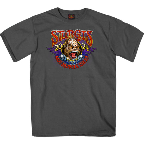 2024 Sturgis Bigfoot Charcoal Motorcycle Rally Tee Shirt SPB1112