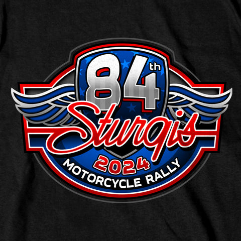 2024 Sturgis Motorcycle Rally Logo Black T-Shirt SPB1121