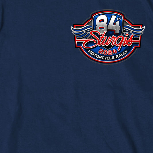 2024 Sturgis Motorcycle Rally Logo Navy Tee Shirt SPB1123
