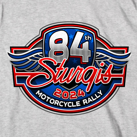 2024 Sturgis Motorcycle Rally Logo Gray T-Shirt SPB1124