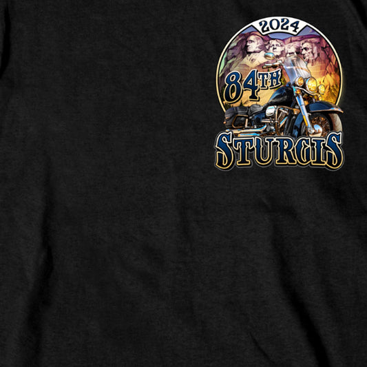 2024 Sturgis Rushmore Black Motorcycle Rally Tee Shirt SPB1131
