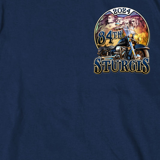 2024 Sturgis Rushmore Navy Motorcycle Rally Tee Shirt SPB1133