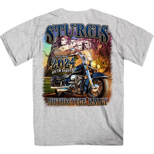 2024 Sturgis Rushmore Ash Motorcycle Rally Tee Shirt SPB1134