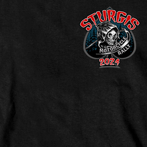 2024 Sturgis Motorcycle Rally Reaper Rider Black Sleeveless Tee Shirt SPB3069