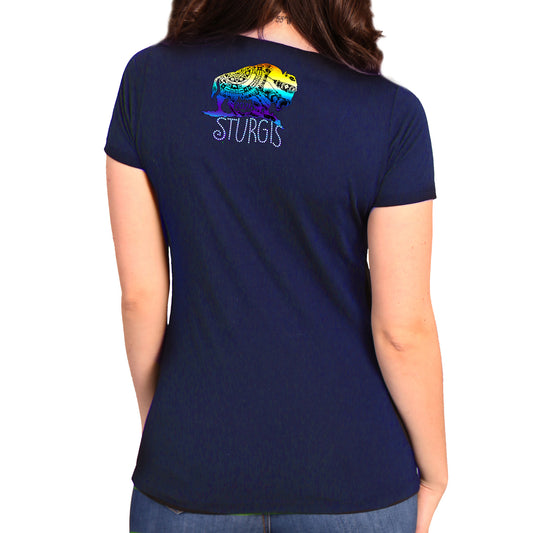 2024 Sturgis Buffalo Navy Motorcycle Rally Tee Shirt SPL1868