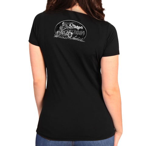 2024 Sturgis Motorcycle Rally Ride Like a Mother Ladies Black Tee Shirt SPL1880