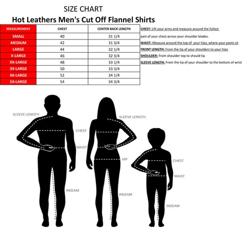 Hot Leathers No Sleeve Fringe Orange and Black Flannel FLM5210