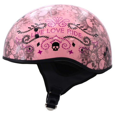 Hot Leathers HLD1048 'Live, Love Ride' Gloss Pink Motorcycle