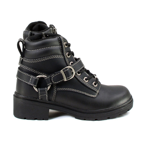 Milwaukee Motorcycle Clothing Company MB228 Paragon Leather Women's Black Motorcycle Boots