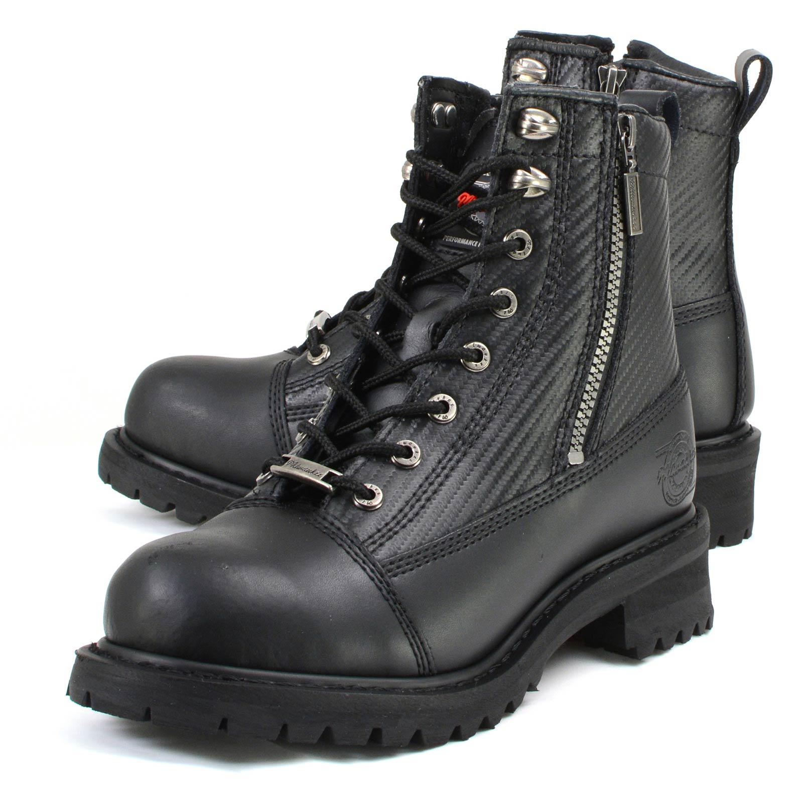 Milwaukee Motorcycle Clothing Company MB408 Men's Black Accelerator Motorcycle Leather Boots