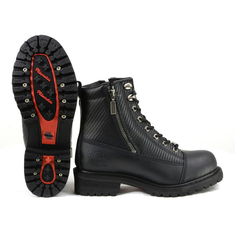 Milwaukee Motorcycle Clothing Company MB408EEE Men's EEE Wide Black Accelerator Motorcycle Leather Boots