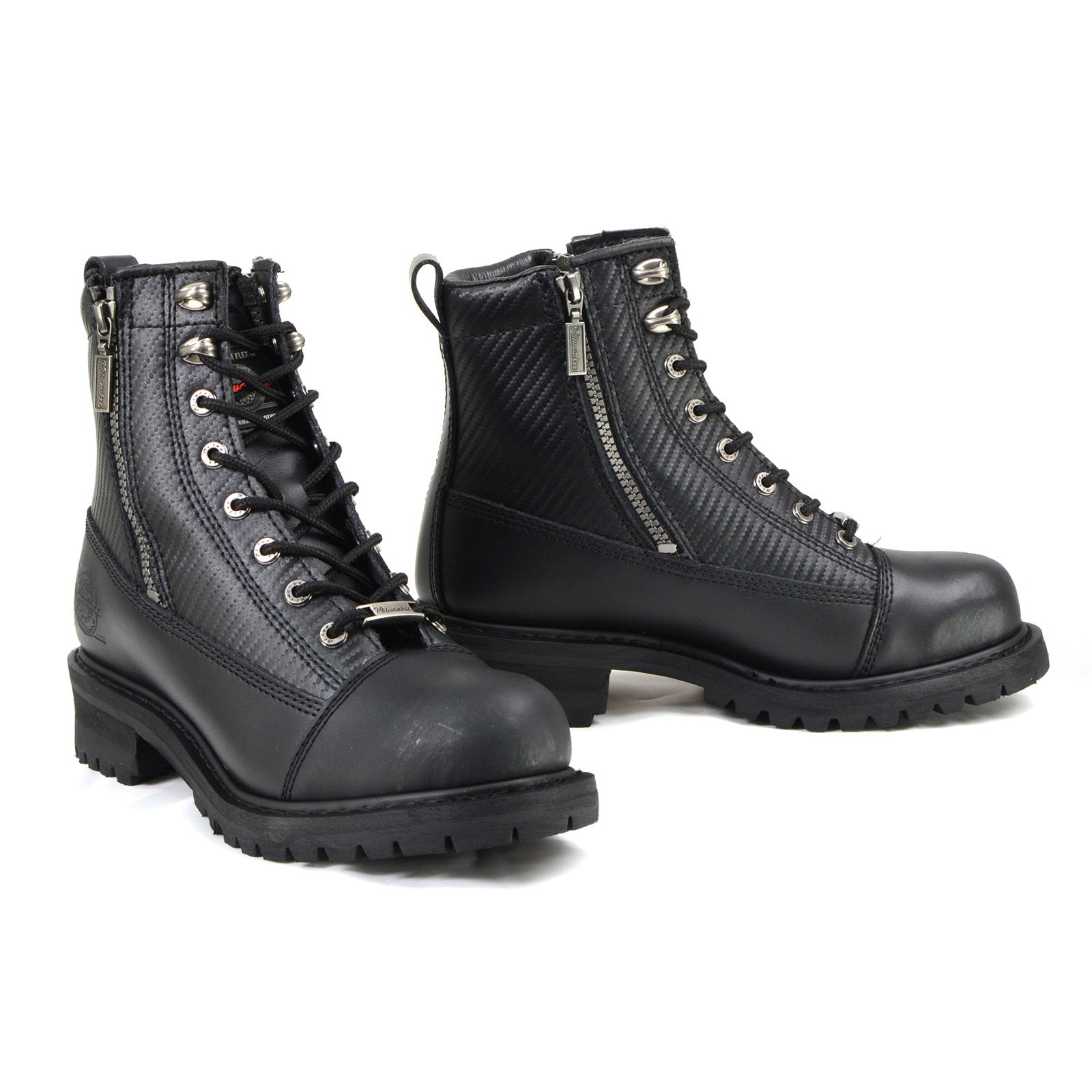 Milwaukee Motorcycle Clothing Company MB408EEE Men's EEE Wide Black Accelerator Motorcycle Leather Boots