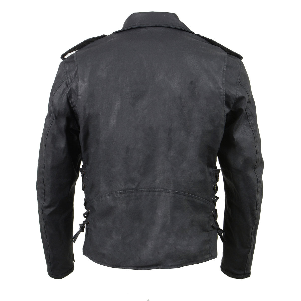 Milwaukee Leather MDM1020 Men's Black Classic 'Waxed' MC Denim Jacket with Armor