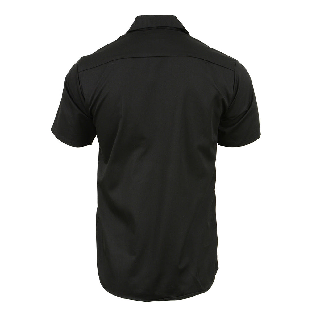 Milwaukee Leather MDM11669 Black Button Up Heavy-Duty Work Shirt for Men's, Classic Mechanic Work Shirt w/ Pockets