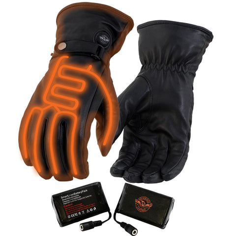 Milwaukee Leather MG7519SET Heated Gloves for Men’s Fingers Winter Glove for Motorcycle Ski Hiking w/ Battery