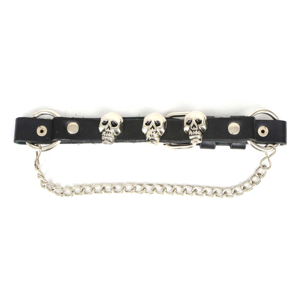 Milwaukee Leather MLA3007 Silver Classic Skull Heads Biker Chain for Motorcycle Boots