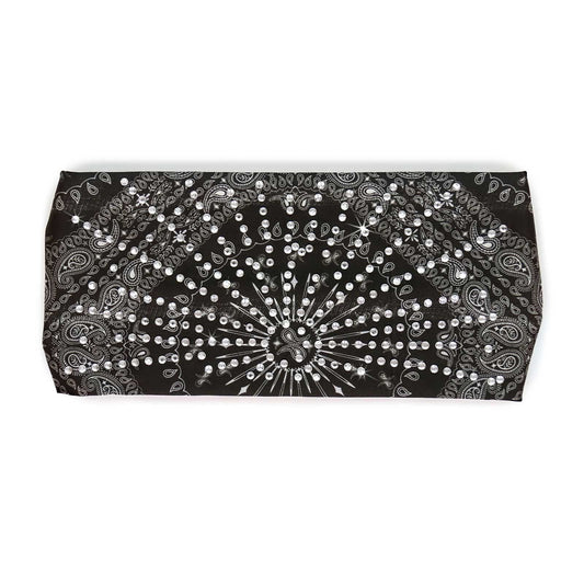 Milwaukee Leather | Bling Designed Wide Headbands-Headwraps for Women Biker bandana Classic Black- MLA8004