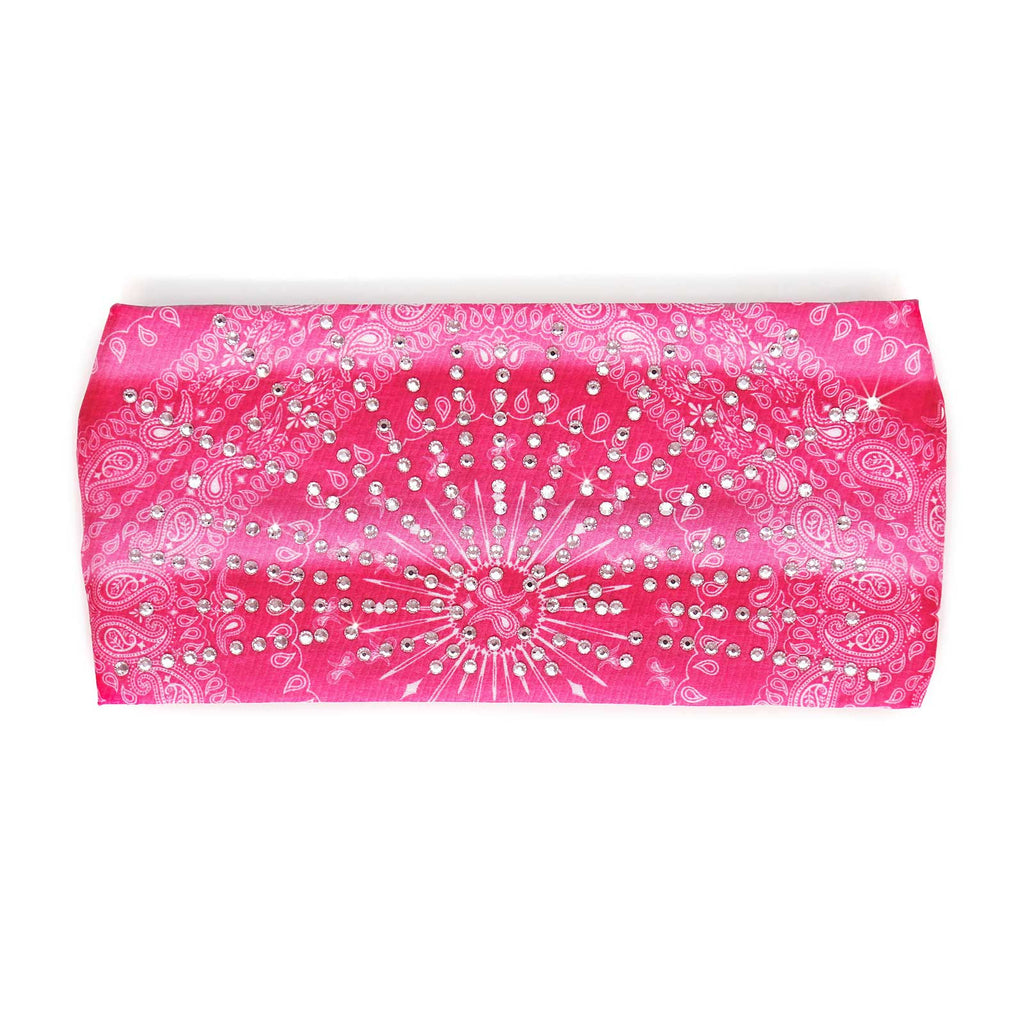Milwaukee Leather | Bling Designed Wide Headbands-Headwraps for Women Biker bandana Classic Pink- MLA8005