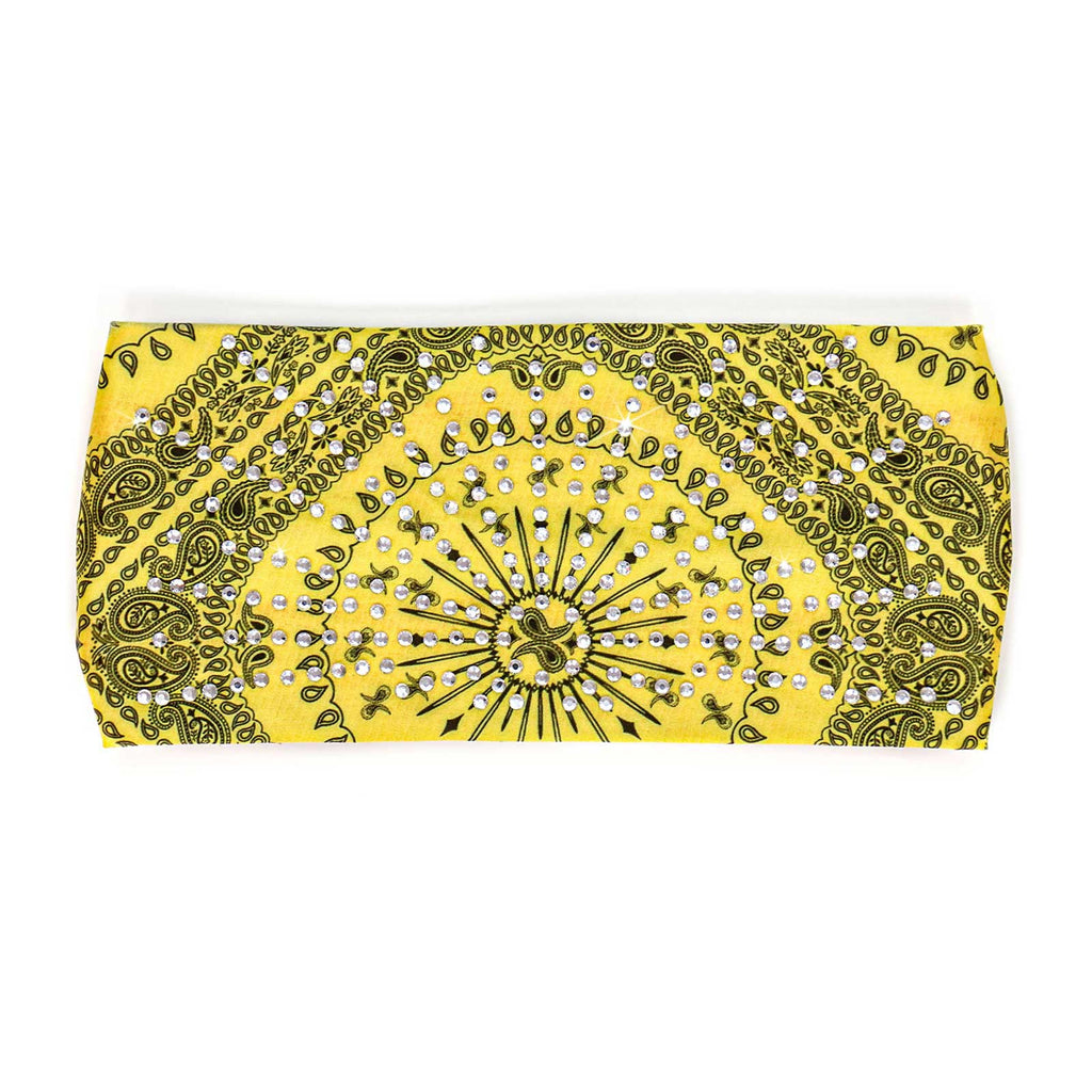 Milwaukee Leather | Bling Designed Wide Headbands-Headwraps for Women Biker bandana Classic Yellow- MLA8011