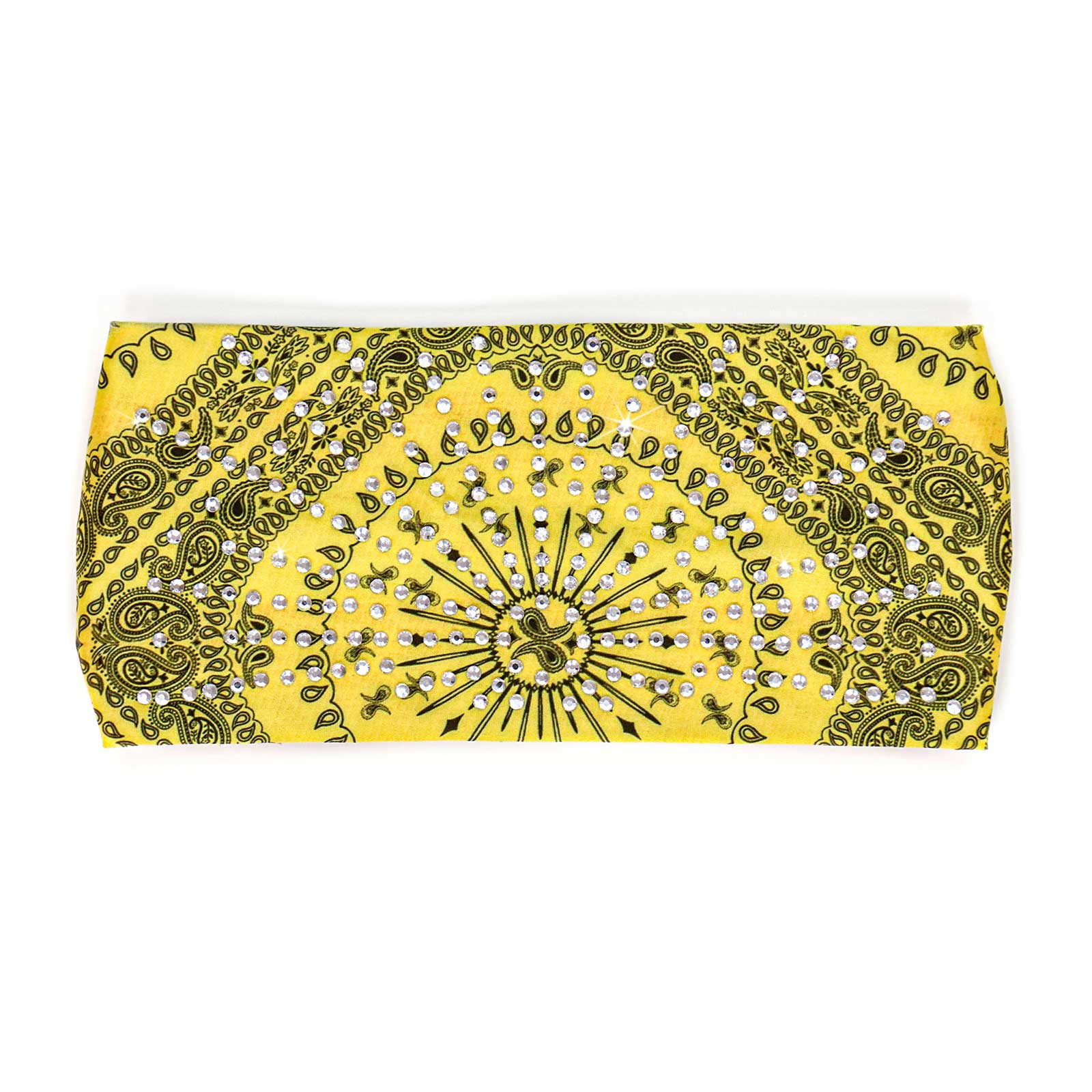 Milwaukee Leather | Bling Designed Wide Headbands-Headwraps for Women Biker bandana Classic Yellow- MLA8011
